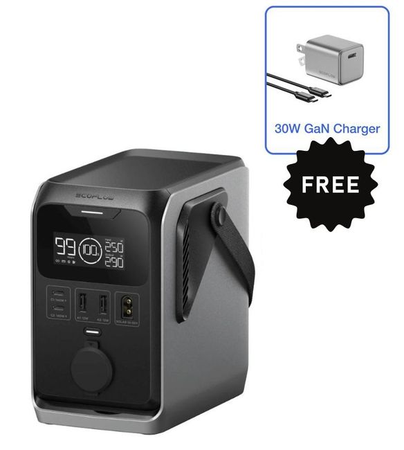 EcoFlow Trail 300 DC Portable Power Station - 288Wh Plus FREE Rapid 30W GaN Charger