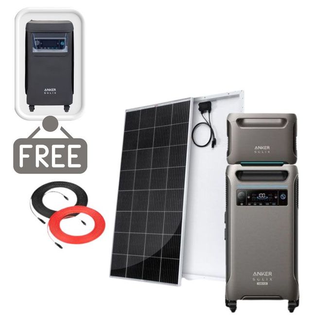 Anker SOLIX F3800 Plus Solar Generator with Expansion Battery - 7680 Watt Hours - With 2x 200W Rich Solar Panels - Includes FREE Protective Cover