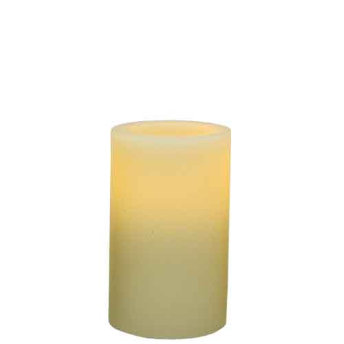 Flameless Candle with Timer 3" x 5" Ivory
