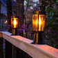 Gama Sonic Amphora Flame Effect Bulb Solar Light - With Pole, Post & Wall Mount Kit