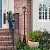 Gama Sonic Aurora Solar Post Light – Black Aluminum With Warm White LED – 72.63 Inches