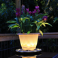 Gama Sonic Grand Solar Uplight Planter Base - Wireless Accent Light for Pots & Garden Decor in Grey