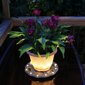 Gama Sonic Grand Solar Uplight Planter Base - Wireless Accent Light for Pots & Garden Decor in Grey
