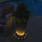 Gama Sonic Grand Solar Uplight Planter Base - Wireless Accent Light for Pots & Garden Decor in Grey