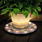 Gama Sonic Grand Solar Uplight Planter Base - Wireless Accent Light for Pots & Garden Decor in White
