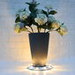 Gama Sonic Grand Solar Uplight Planter Base - Wireless Accent Light for Pots & Garden Decor in White