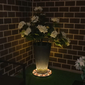 Gama Sonic Grand Solar Uplight Planter Base - Wireless Accent Light for Pots & Garden Decor in White