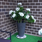 Gama Sonic Grand Solar Uplight Planter Base - Wireless Accent Light for Pots & Garden Decor in White