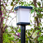 Gama Sonic Halo Solar Post Light - 300 Lumen Dual-Color LED Outdoor Fixture for 3 Inch Posts