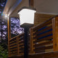 Gama Sonic Halo Solar Post Light - 300 Lumen Dual-Color LED Outdoor Fixture for 3 Inch Posts