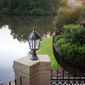 Gama Sonic Royal Pier Mount Solar Lamp with GS-Solar LED Light Bulb - Brushed Bronze