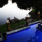 Gama Sonic Royal Pier Mount Solar Lamp with GS-Solar LED Light Bulb - Brushed Bronze