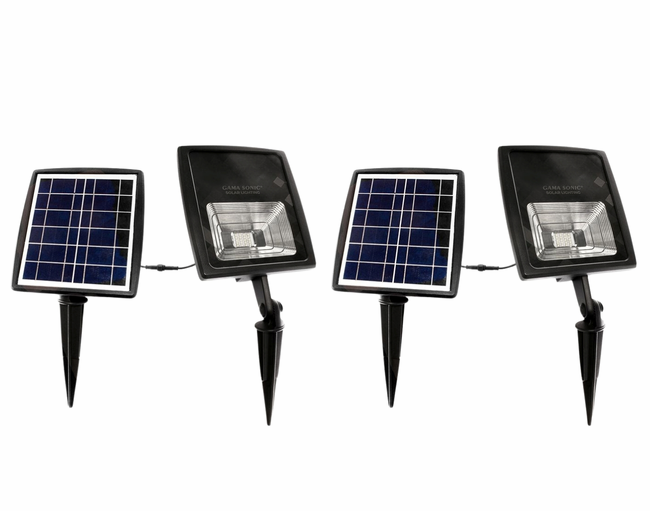 Gama Sonic Solar Flood Light - 250 Lumens - Dual Color Temperature - 2 Pack