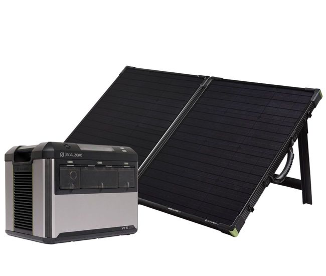 Goal Zero New Yeti 1500 Portable Solar Generator with the Boulder 100 Briefcase 2G Solar Panel