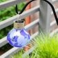 Handblown Glass 5 Inch Solar Tea Lantern - Periwinkle