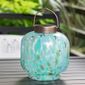 Allsop Handblown Glass 8 Inch Cabin Solar Lantern - Sea Glass
