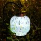 Allsop Handblown Glass 8 Inch Cabin Solar Lantern - Sea Glass