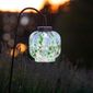 Handblown Glass 8 Inch Cabin Solar Lantern - Summer Garden