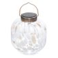Handblown Glass 8 Inch Cabin Solar Lantern - Toasted Marshmellow