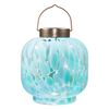 Allsop Handblown Glass 8 Inch Cabin Solar Lantern - Sea Glass