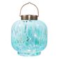 Allsop Handblown Glass 8 Inch Cabin Solar Lantern - Sea Glass