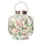 Handblown Glass 8 Inch Cabin Solar Lantern - Summer Garden