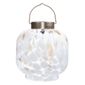Handblown Glass 8 Inch Cabin Solar Lantern - Toasted Marshmellow