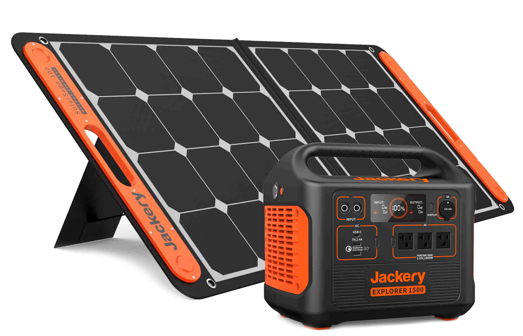 Jackery 1500 Solar Generator Kit Featuring the SolarSaga 100 Watt Panel