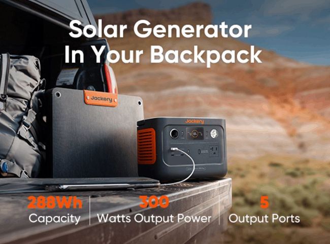 Jackery Explorer 300 Plus Solar Generator Kit - 40W SolarSaga Panel