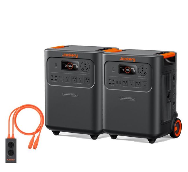 Jackery Dual HomePower 3600 Plus Powerstation Kit with Combiner Connector