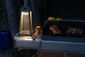Les Jardins Roam Steel Mesh Solar Lantern - Weathered Teak