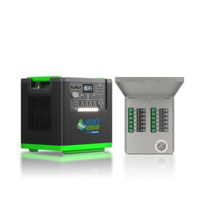 Natures Generator Lithium 6000 Portable Power Station and 12 Circuit 30A Manual Transfer Switch Kit