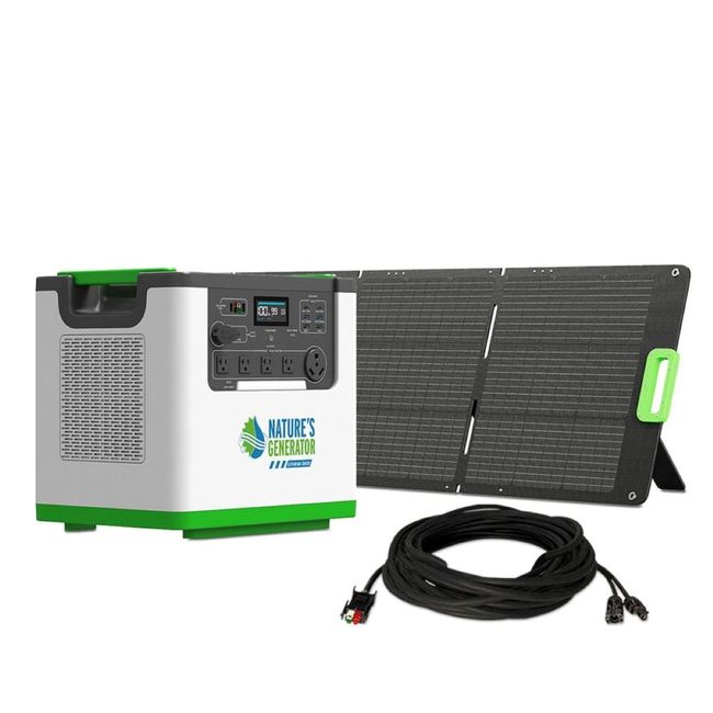 Natures Generator Lithium 3600 Solar Generator with 200W Folding Solar Panel