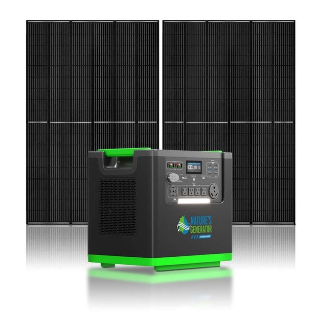 Natures Generator Lithium 6000 Portable Power Station with 2x 410W Rigid Solar Panels