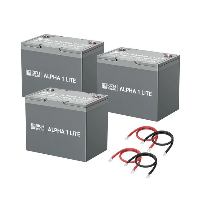 Rich Solar 300Ah 12V LiFePO4 Off-Grid Battery Kit - 3.8kWh Deep Cycle Lithium Battery Bank for RVs, Trailers, Cabins, Campers, Vans and Off-Grid