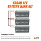 Rich Solar ALPHA 2 Lite - 12V 200Ah Deep Cycle Lithium Battery - 2560 Wh Each - 3 Pack