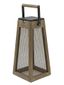 Les Jardins Roam Steel Mesh Solar Lantern - Weathered Teak
