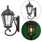 Gama Sonic Flicker Flame Royal Wall Mount Solar Lamp - Includes Both Warm White GS Bulb and Free Flicker Flame Bulb