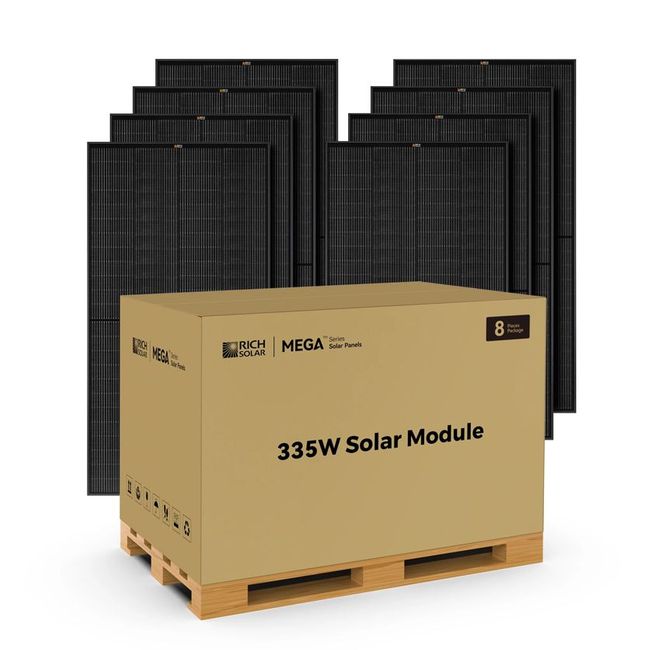 Rich Solar MEGA 335 PRO Rigid Solar Panels - Premium Grid-tie or Off-grid Solar Panels - 25-Year Output Warranty