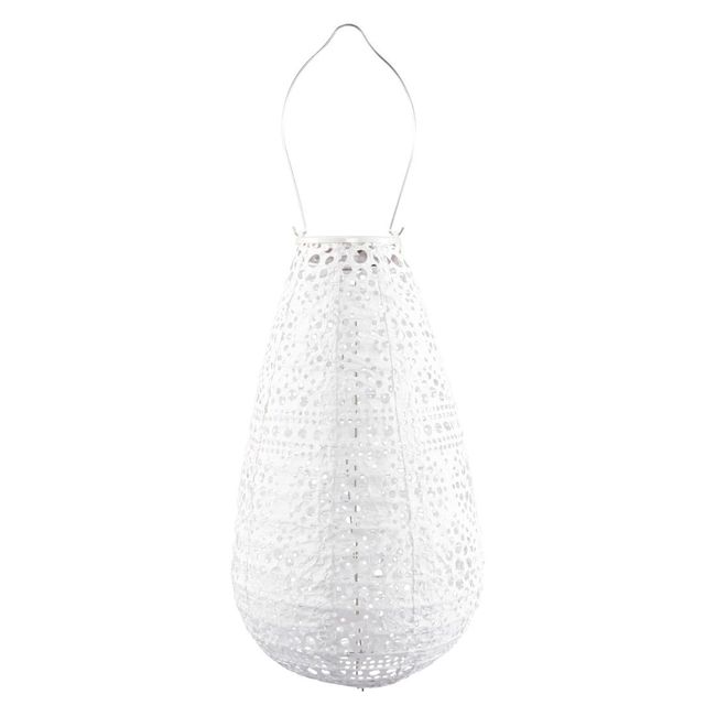 Soji Stella Blossom Teardrop Solar Lantern - Porcelain