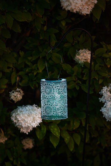 Soji Stella Cylinder Metallic Emerald Lantern