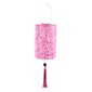 Soji Stella Tassel Cylinder Solar Lantern - Raspberry