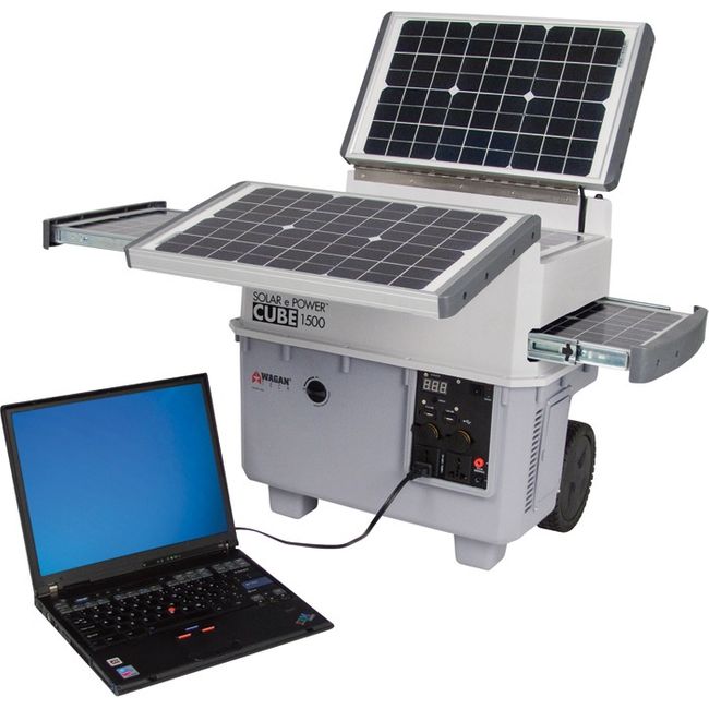Solar e Power Cube 1500 Plus Portable Solar Generator 1500 Watt Inverter /  100 Ah Battery