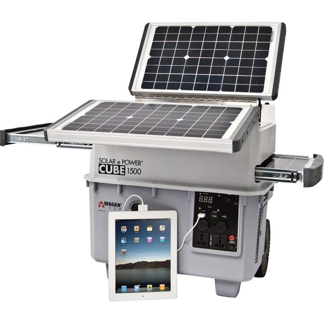 Solar e Power Cube 1500 Plus Portable Solar Generator 1500 Watt Inverter /  100 Ah Battery