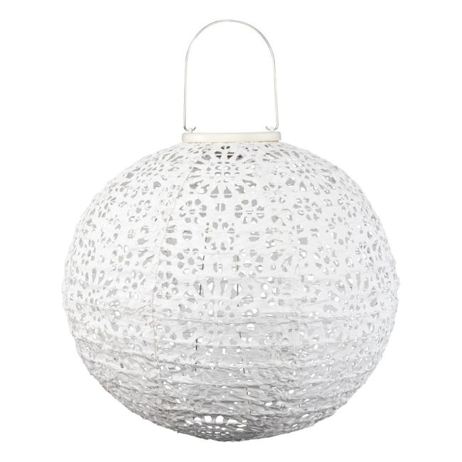 Stella Luxe Globe Chantilly Lace Porcelain LED Lantern -Battery Powered