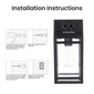 Techko Solar Wall Lantern - Dual Lighting Modes