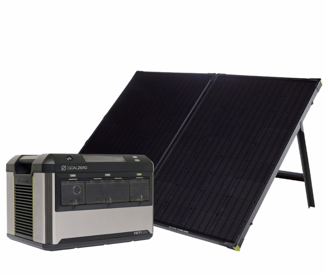 Goal Zero 6G New Yeti 1000 Portable Solar Generator Featuring Boulder 200 Briefcase Solar Panel 2G and Carrying Bags