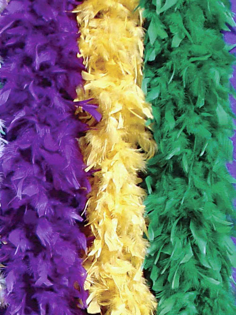 FEATHER BOAS 3/A MARDI GRAS COLORS **SPEICAL 1.65 EACH