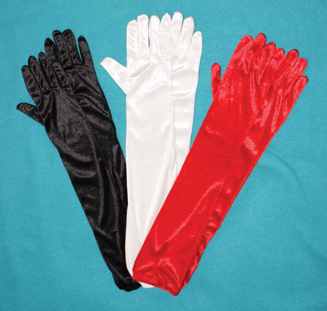 LONG RED VELVET GLOVES (RED ONLY IN STOCK) ***SPECIAL 1.50