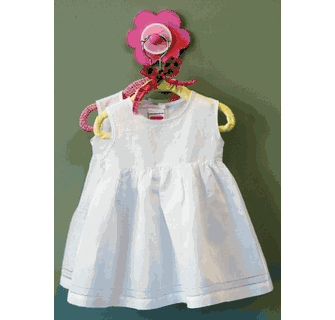 Big Girls White Linen Dress with Hemstitching Big Girls White Linen Dress with Hemstitching